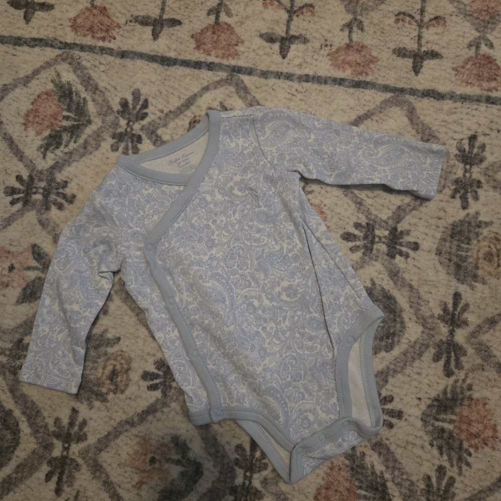 Ralph Lauren Blue Paisley Kimono Bodysuit – 3M